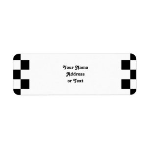 Etiqueta Fondo del tablero de cheques en blanco y negro