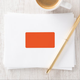 Etiqueta Fondo Sólido Minimalista Naranja Brillante