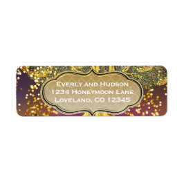 Etiqueta Forest Mason Jar Fairytale Purple and Gold Boda