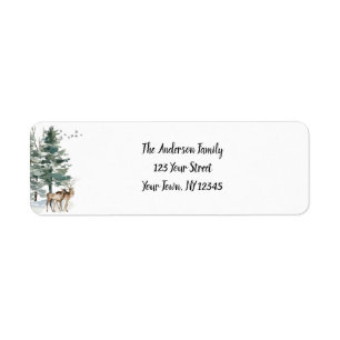 Etiqueta Forest Woodland Deer Pine Return Address