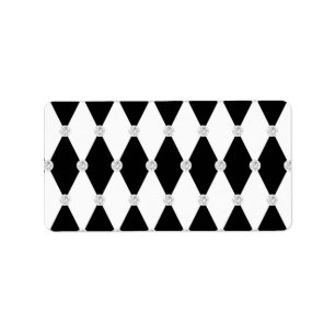 Etiqueta Forma de diamante Harlequin Black Rhombus