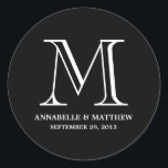 Etiqueta formal de favor de boda de monograma<br><div class="desc">¡Hay otros colores disponibles en nuestra tienda!</div>