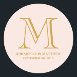 Etiqueta formal de favor de boda de monograma<br><div class="desc">¡Hay otros colores disponibles en nuestra tienda!</div>