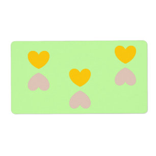 Etiqueta Formas de corazón en verde claro