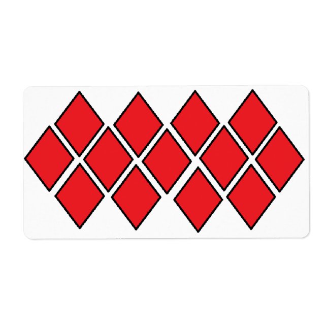 Etiqueta Formas de diamante rojo (Frente)