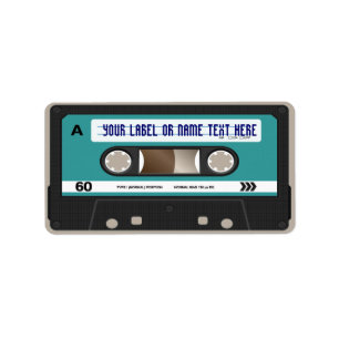 Etiqueta Fórmula de cassette retro 80 personalizada