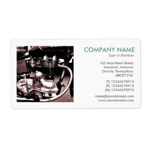 Etiqueta Foto cuadrada - Motor de moto clásico II