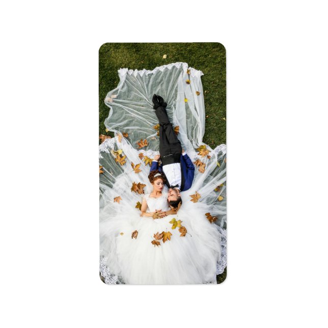 Etiqueta Foto de casamiento personalizado (Frente)