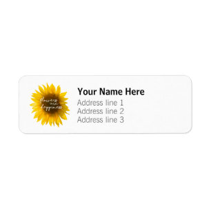 Etiqueta Foto de girasol real Campo Flores son felicidad