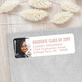 Etiqueta Foto de graduación Dirección de retorno de chica r
