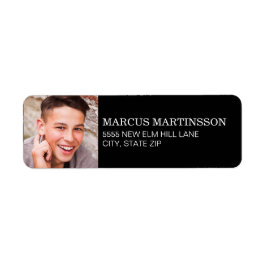 Etiqueta Foto de graduación en blanco negro