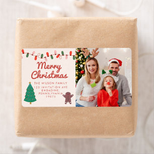Etiqueta Foto de la familia navidades Feliz discurso de Nav