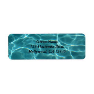 Etiqueta Foto De La Piscina Verde De Aqua