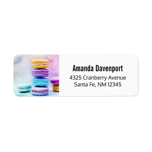 Etiqueta Foto de macarones coloridos (Frente)