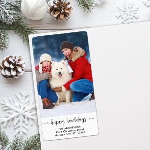 Etiqueta Foto de perro de Personalizado familiar moderno fe