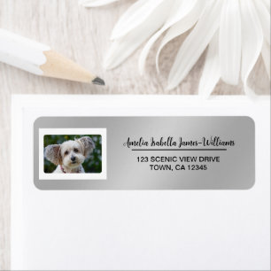 Etiqueta Foto de perro mascota Elegante Dirección de retorn