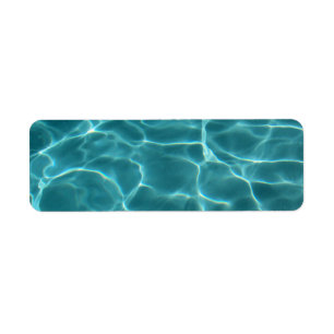 Etiqueta Foto de Piscina de Natación Aqua Green en Blanco