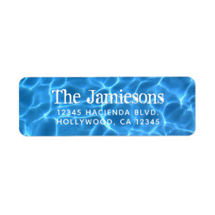 Etiqueta Foto de Piscina de Natación Azul Aqua Splash