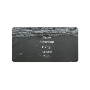 Etiqueta Foto de playa Waves Agua Sandy Marrón Plantillas d