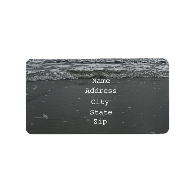 Etiqueta Foto de playa Waves Agua Sandy Marrón Plantillas d (Frente)