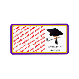 Etiqueta Foto de Toga y Diploma