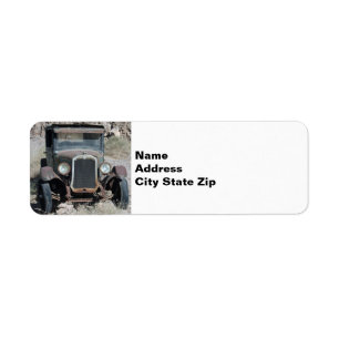 Etiqueta Foto de un auto Rustal Rústico