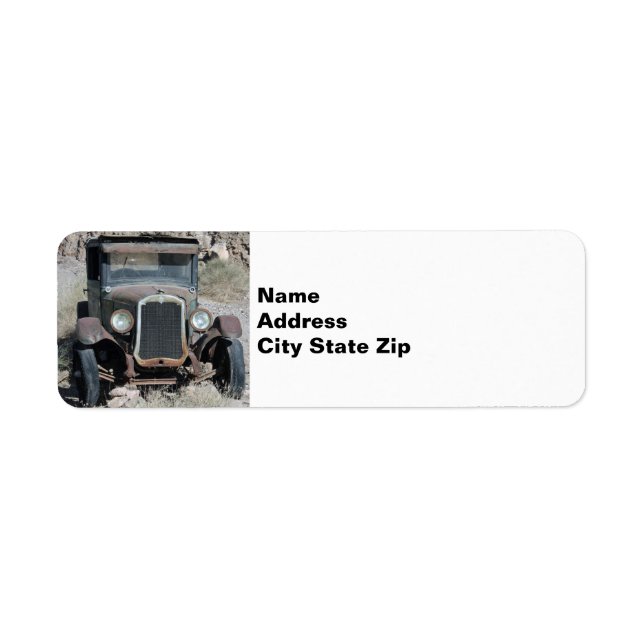 Etiqueta Foto de un auto Rustal Rústico (Frente)