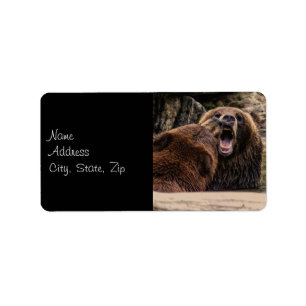 Etiqueta Foto del oso de Brown