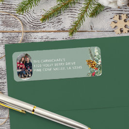 Etiqueta Foto familiar Dirección de Navidades de Green Holl