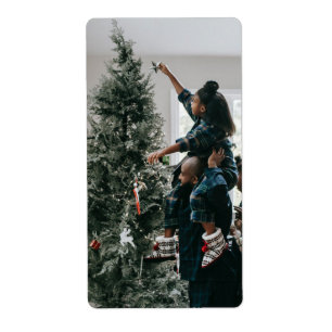 Etiqueta Foto personalizada de la familia de Navidades Pers