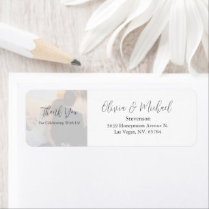 Etiqueta Foto personalizada Gracias Boda