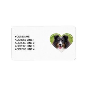 Etiqueta Foto Personalizado En Forma Cardíaca Con Texto Per