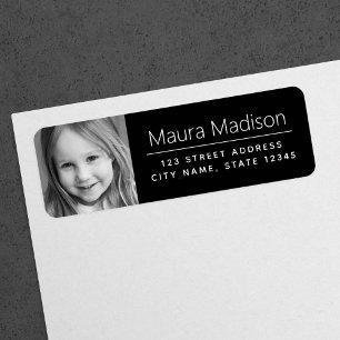 Etiqueta foto personalizado moderna dirección mínima de ret