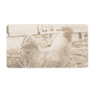 Etiqueta Fotografía de gallo de estilo vintage