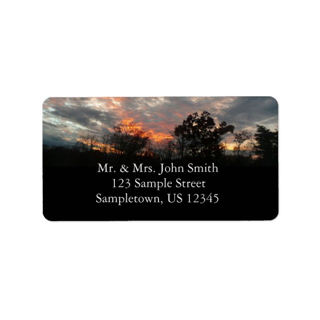 Etiqueta Fotografía del paisaje natural del atardecer de in (Frente)