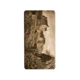 Etiqueta Fotografía Sepia del Castillo de Edimburgo