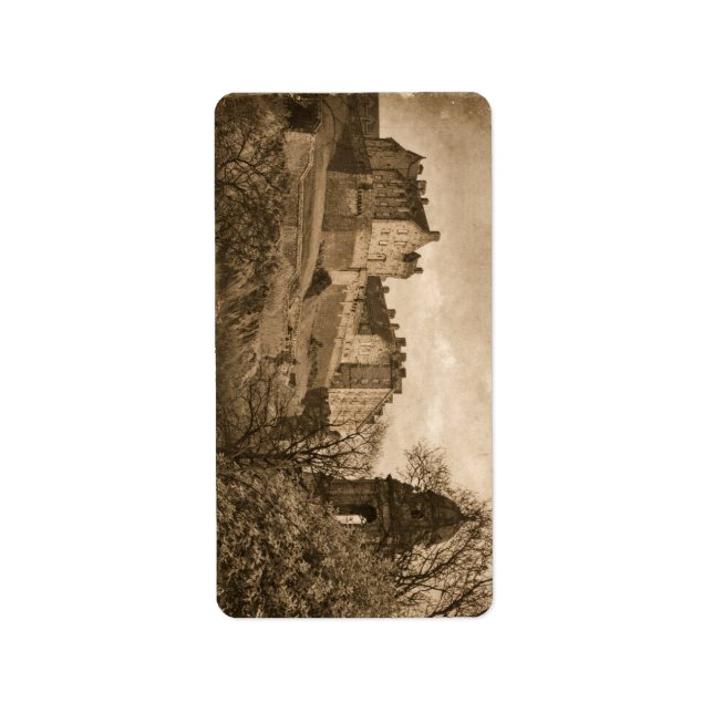 Etiqueta Fotografía Sepia del Castillo de Edimburgo (Frente)