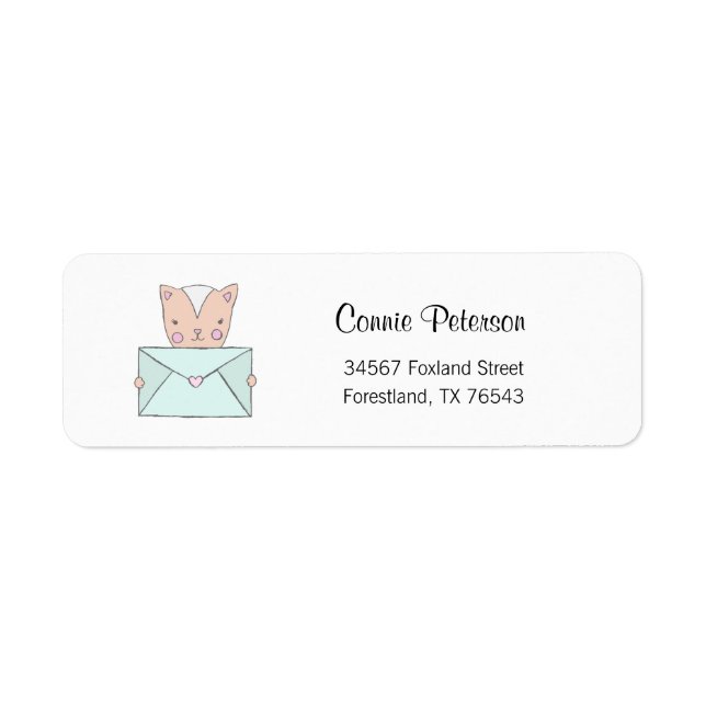 Etiqueta Fox Address Labels, Animal Address Stickers (Frente)