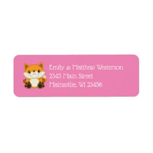 Etiqueta Fox Baby Shower Pink