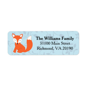 Etiqueta Fox floral azul del bebé