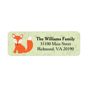 Etiqueta Fox floral verde del bebé