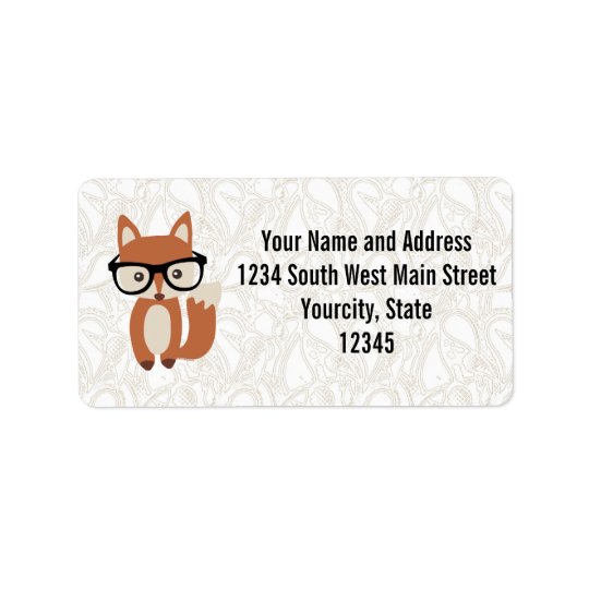 Etiqueta Fox w/Glasses del bebé del inconformista