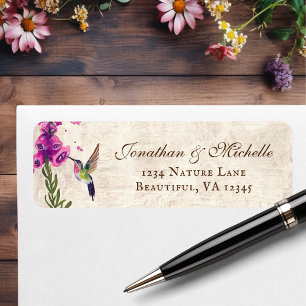 Etiqueta Foxglove Flowers y Hummingbird Garden Address