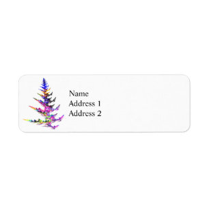 Etiqueta Fractal - Árbol de Navidad Colorido