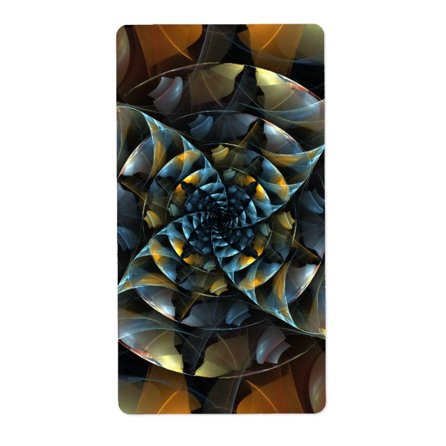 Etiqueta Fractal de arte abstracto de PinWheeler (Frente)