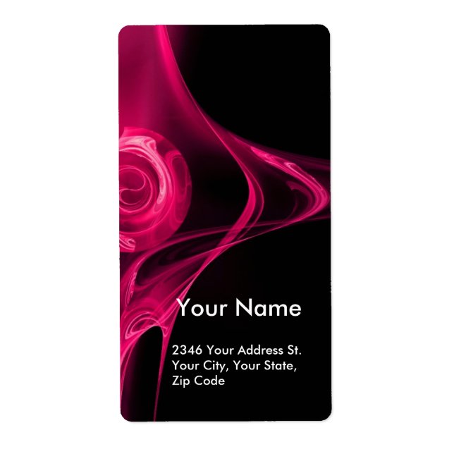 Etiqueta FRACTAL ROSA rosa Fuschsia negro (Frente)