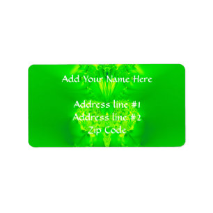 Etiqueta Fractal verde de la orquídea de señora deslizado