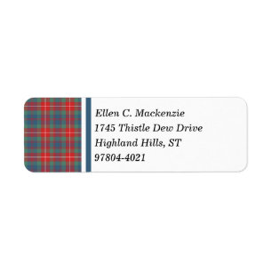 Etiqueta Fraser de Lovat Clan Light Blue Ancient Tartán