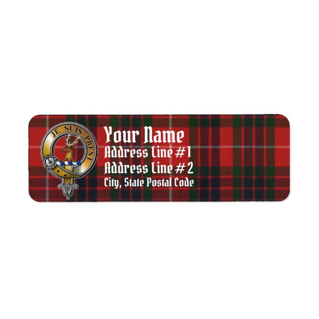 Etiqueta Fraser Lovat Tartan & Badge (Frente)