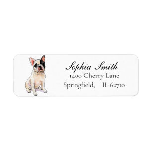Etiqueta French Bulldog acuarela Amantes de los perros